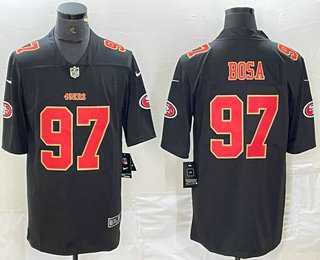 Mens San Francisco 49ers #97 Nick Bosa Black Red Fashion Vapor Limited Stitched Jersey